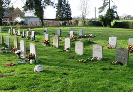 View of the new section of burials from the north